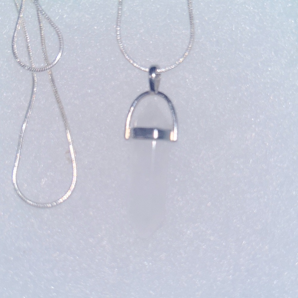 Quartz Crystal Sterling Silver 24” Necklace